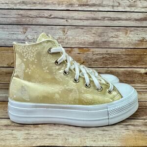 Converse Women's High-Top Sneakers in Cream Floral Jacquard